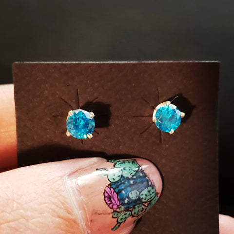 Paraiba Blue CZ Earrings